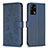 Custodia Portafoglio In Pelle Fiori Cover con Supporto BF1 per Oppo A74 4G Blu