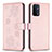 Custodia Portafoglio In Pelle Fiori Cover con Supporto BF1 per Oppo A74 5G Oro Rosa