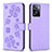 Custodia Portafoglio In Pelle Fiori Cover con Supporto BF1 per Oppo A77 4G Viola