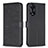 Custodia Portafoglio In Pelle Fiori Cover con Supporto BF1 per Oppo A78 5G Nero