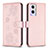 Custodia Portafoglio In Pelle Fiori Cover con Supporto BF1 per Oppo A96 5G Oro Rosa