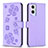 Custodia Portafoglio In Pelle Fiori Cover con Supporto BF1 per Oppo A96 5G Viola