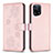 Custodia Portafoglio In Pelle Fiori Cover con Supporto BF1 per Oppo Find X5 5G Oro Rosa