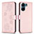 Custodia Portafoglio In Pelle Fiori Cover con Supporto BF1 per Xiaomi Poco C65 Oro Rosa