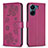 Custodia Portafoglio In Pelle Fiori Cover con Supporto BF1 per Xiaomi Poco C65 Rosa Caldo