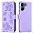 Custodia Portafoglio In Pelle Fiori Cover con Supporto BF1 per Xiaomi Poco C65 Viola