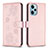 Custodia Portafoglio In Pelle Fiori Cover con Supporto BF1 per Xiaomi Poco F5 5G Oro Rosa