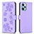 Custodia Portafoglio In Pelle Fiori Cover con Supporto BF1 per Xiaomi Poco F5 5G Viola