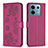 Custodia Portafoglio In Pelle Fiori Cover con Supporto BF1 per Xiaomi Redmi Note 13 Pro 5G Rosa Caldo