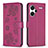 Custodia Portafoglio In Pelle Fiori Cover con Supporto BF1 per Xiaomi Redmi Note 13 Pro+ Plus 5G Rosa Caldo