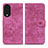 Custodia Portafoglio In Pelle Fiori Cover con Supporto HF1 per Huawei Honor 90 5G Rosa Caldo