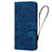 Custodia Portafoglio In Pelle Fiori Cover con Supporto HF1 per Huawei Honor 90 Lite 5G Blu