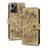 Custodia Portafoglio In Pelle Fiori Cover con Supporto HF1 per Huawei Honor X7a