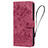 Custodia Portafoglio In Pelle Fiori Cover con Supporto HF1 per Huawei Honor X7a Rosso