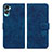 Custodia Portafoglio In Pelle Fiori Cover con Supporto HF2 per Huawei Honor 90 Lite 5G Blu