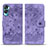 Custodia Portafoglio In Pelle Fiori Cover con Supporto HF2 per Huawei Honor 90 Lite 5G Viola