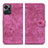 Custodia Portafoglio In Pelle Fiori Cover con Supporto HF2 per Huawei Honor X7a Rosa Caldo