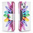 Custodia Portafoglio In Pelle Fiori Cover con Supporto L01 per Apple iPhone 13 Mini Colorato