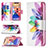 Custodia Portafoglio In Pelle Fiori Cover con Supporto L01 per Apple iPhone 14 Plus Colorato