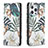 Custodia Portafoglio In Pelle Fiori Cover con Supporto L01 per Apple iPhone 14 Pro Max Multicolore