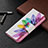 Custodia Portafoglio In Pelle Fiori Cover con Supporto L01 per Apple iPhone 15 Colorato