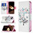 Custodia Portafoglio In Pelle Fiori Cover con Supporto L01 per Apple iPhone 15 Multicolore