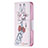 Custodia Portafoglio In Pelle Fiori Cover con Supporto L01 per Apple iPhone 15 Plus Rosa