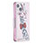 Custodia Portafoglio In Pelle Fiori Cover con Supporto L01 per Apple iPhone 15 Plus Rosa