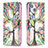 Custodia Portafoglio In Pelle Fiori Cover con Supporto L02 per Apple iPhone 13 Mini Multicolore