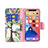 Custodia Portafoglio In Pelle Fiori Cover con Supporto L02 per Apple iPhone 14 Multicolore