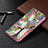 Custodia Portafoglio In Pelle Fiori Cover con Supporto L02 per Apple iPhone 14 Multicolore