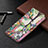 Custodia Portafoglio In Pelle Fiori Cover con Supporto L02 per Apple iPhone 14 Multicolore