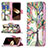 Custodia Portafoglio In Pelle Fiori Cover con Supporto L02 per Apple iPhone 15 Multicolore