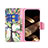 Custodia Portafoglio In Pelle Fiori Cover con Supporto L02 per Apple iPhone 15 Multicolore