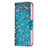 Custodia Portafoglio In Pelle Fiori Cover con Supporto L02 per Apple iPhone 16 Pro Max Ciano