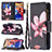 Custodia Portafoglio In Pelle Fiori Cover con Supporto L03 per Apple iPhone 13 Mini Marrone