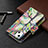 Custodia Portafoglio In Pelle Fiori Cover con Supporto L03 per Apple iPhone 13 Multicolore