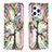 Custodia Portafoglio In Pelle Fiori Cover con Supporto L03 per Apple iPhone 13 Pro Multicolore