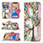 Custodia Portafoglio In Pelle Fiori Cover con Supporto L03 per Apple iPhone 13 Pro Multicolore