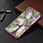 Custodia Portafoglio In Pelle Fiori Cover con Supporto L03 per Apple iPhone 13 Pro Multicolore