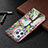 Custodia Portafoglio In Pelle Fiori Cover con Supporto L03 per Apple iPhone 13 Pro Multicolore