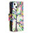 Custodia Portafoglio In Pelle Fiori Cover con Supporto L03 per Apple iPhone 14 Multicolore