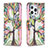 Custodia Portafoglio In Pelle Fiori Cover con Supporto L03 per Apple iPhone 14 Pro Max Multicolore