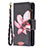 Custodia Portafoglio In Pelle Fiori Cover con Supporto L03 per Apple iPhone 15 Marrone