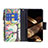 Custodia Portafoglio In Pelle Fiori Cover con Supporto L03 per Apple iPhone 15 Multicolore