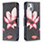 Custodia Portafoglio In Pelle Fiori Cover con Supporto L07 per Apple iPhone 13 Mini Marrone