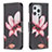 Custodia Portafoglio In Pelle Fiori Cover con Supporto L07 per Apple iPhone 13 Pro Max Marrone