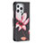 Custodia Portafoglio In Pelle Fiori Cover con Supporto L07 per Apple iPhone 13 Pro Max Marrone