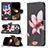 Custodia Portafoglio In Pelle Fiori Cover con Supporto L07 per Apple iPhone 14 Pro Marrone