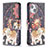 Custodia Portafoglio In Pelle Fiori Cover con Supporto L07 per Apple iPhone 15 Multicolore